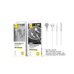 ONEPLUS EARPHONES NC3166 BL WITH MICROPHONE AND MULTIFUNCTIONAL BUTTON 1.2M WHITE ONEPLUS EARPHONES NC3166 BL WITH MICROPHONE AND MULTIFUNCTIONAL BUTTON 1.2M WHITE